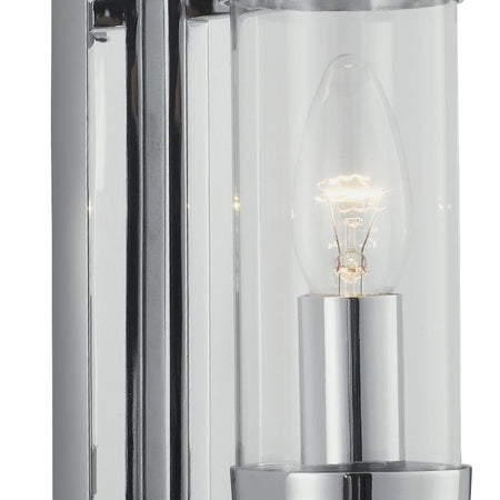 Applique Contemporanea Milo Acciaio Cromo Vetro 1 Luce E14