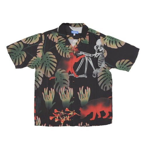 MARKET Camicia Manica Corta Uomo Vision Quest Button Up Shirt Black da uomo