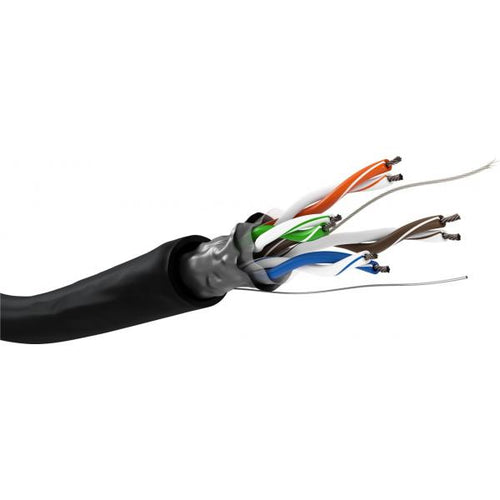 Matassa F/UTP Cavo Cat.5E CCA 100m Flessibile da Esterno Nero