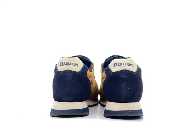 BLAUER Sneakers uomo QUEENS ocra e navy blue