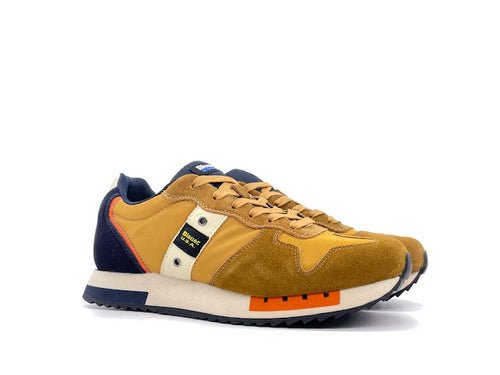 BLAUER Sneakers uomo QUEENS ocra e navy blue
