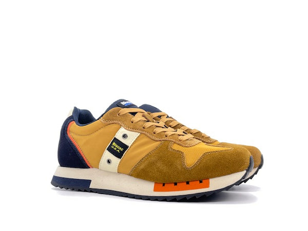 BLAUER Sneakers uomo QUEENS ocra e navy blue