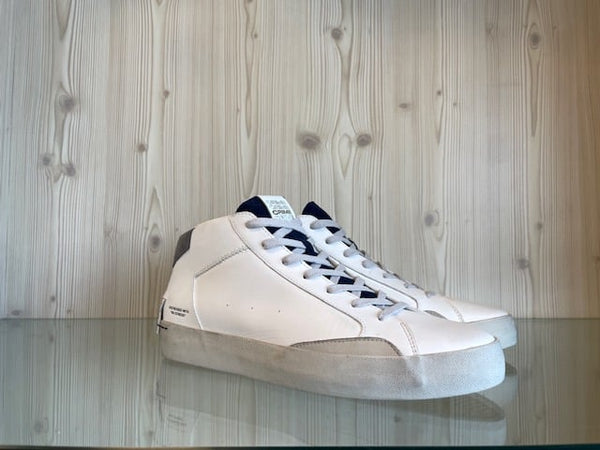 CRIME LONDON Sneaker Uomo Distressed Mid White Blu