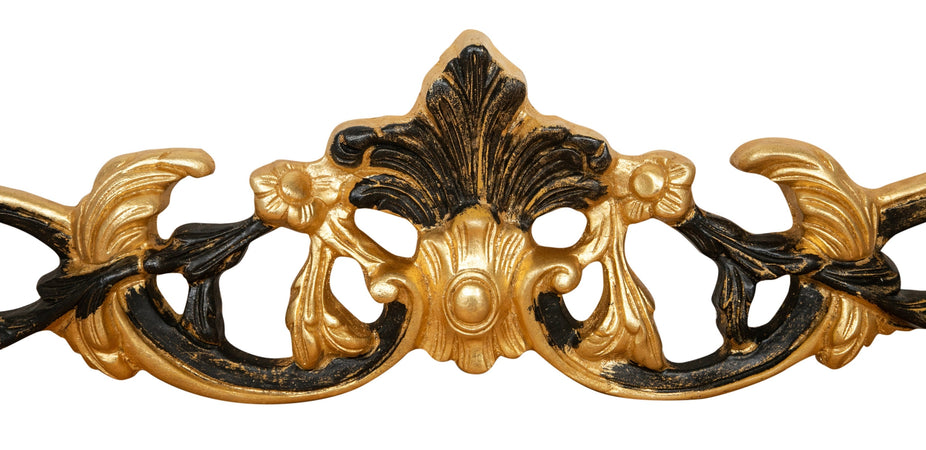 Biscottini SOPRAPORTA IN LEGNO FOGLIA ORO E NERO ANTICATO Made in Italy Fregio Offerta