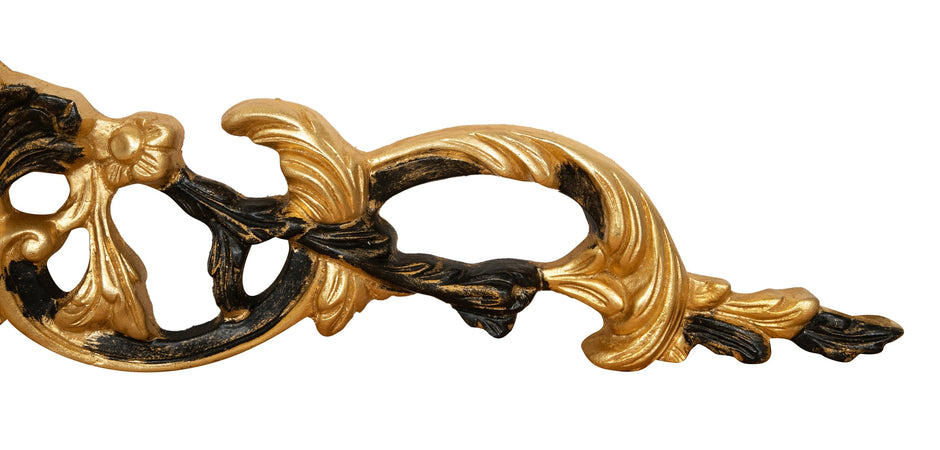 Biscottini Fregio Sopraporta Legno Biscottini 105x4x19 Foglia Oro Nero Anticato Made