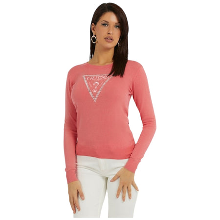 Guess maglioncino rosa Logo triangolo W3YR46 Z2NQ2