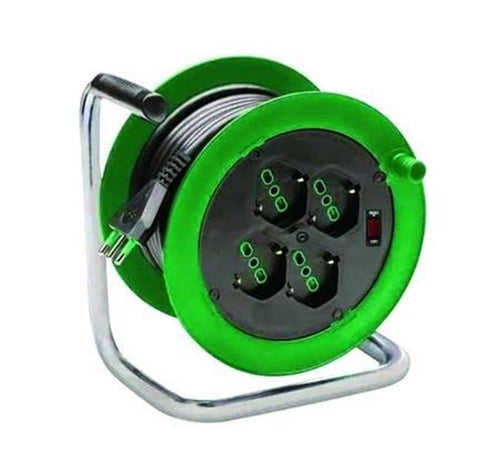 AVVOLGICAVO ELETTRICO 4 PRESE POLIVALENTI BIPASSO MT.15 SPINA 16 A FERR 31226