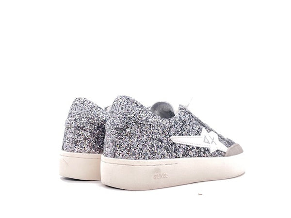 SUN68 Sneakers Donna Katy Glitter Argento