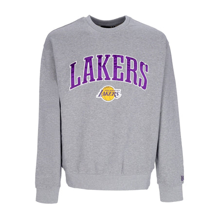 NEW ERA Felpa Leggera Girocollo Uomo Nba Applique Crew Loslak Heather Grey/true Purple da uomo