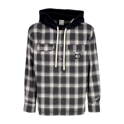 NIKE NBA Camicia Manica Lunga Cappuccio Uomo Nba Kevin Durant Flannel Hoodie Black/black/pale Ivori/white da uomo