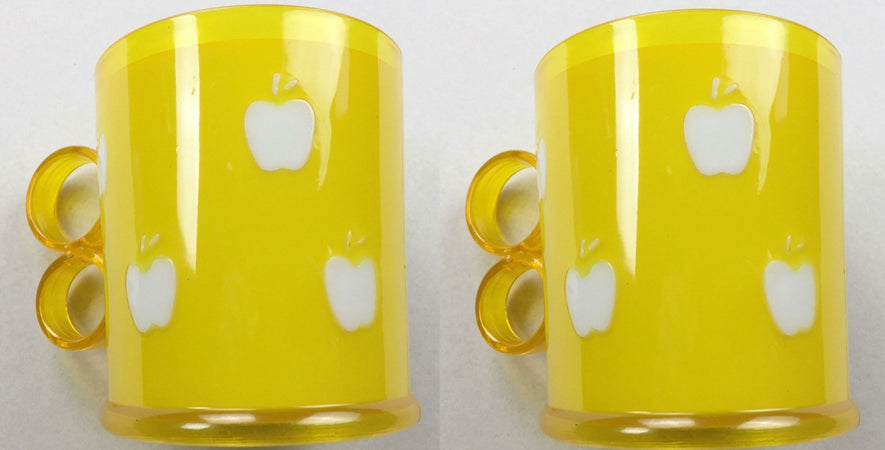 BICCHIERE IN PLASTICA COLORE GIALLO DIAM. CM 8,5 X 9 ALTO PER ALIMENTI PZ 2