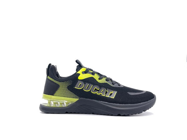 DUCATI Sneaker uomo DU23M103 nera e gialla con suola ad aria