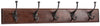 Biscottini Attaccapanni da parete in legno massiccio e ferro forgiato a mano finitura noce 76x13x22 cm