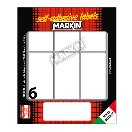 Etichetta Adesiva Bianca 70X37Mm (10Fogli X 6Etichette Markin