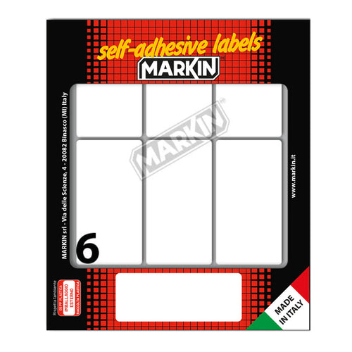 Etichetta Adesiva Bianca 70X37Mm (10Fogli X 6Etichette Markin
