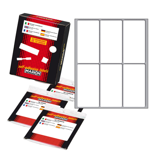 Etichetta Adesiva Bianca 73X37Mm (10Fogli X 6Etichette Markin