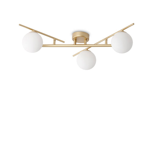 Plafoniera Contemporanea Atlas Metallo Oro 3 Luci G9 4W 3000K Ip20