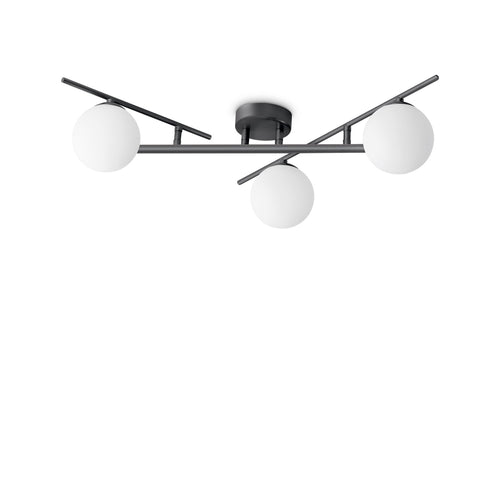 Plafoniera Contemporanea Atlas Metallo Nero 3 Luci G9 4W 3000K Ip20
