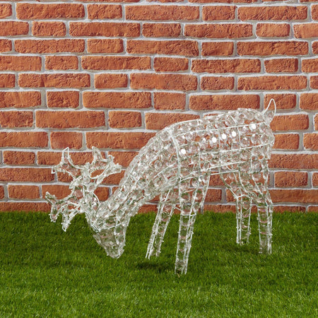 Renna natale che bruca luminosa da esterno luce fredda 200 led decorazioni natalizia