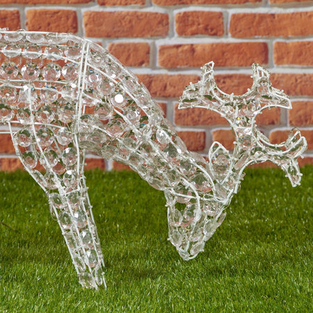 Renna natale che bruca luminosa da esterno luce fredda 200 led decorazioni natalizia