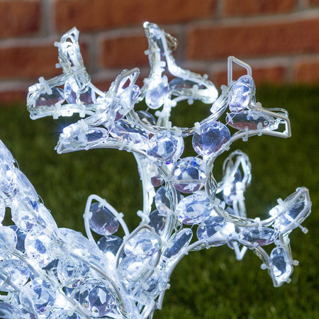 Renna natale che bruca luminosa da esterno luce fredda 200 led decorazioni natalizia