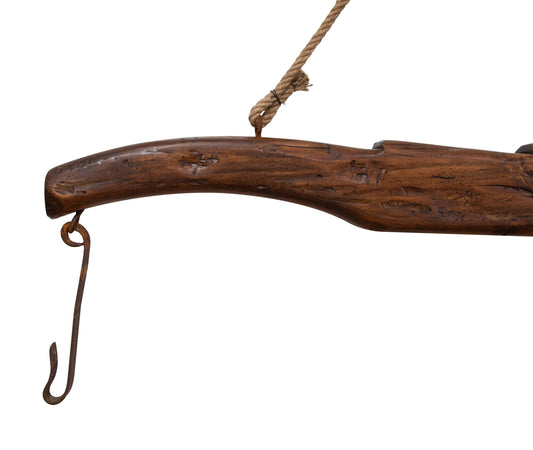 Biscottini Giogo in legno massello di tiglio finitura noce.Made in Italy dimensioni