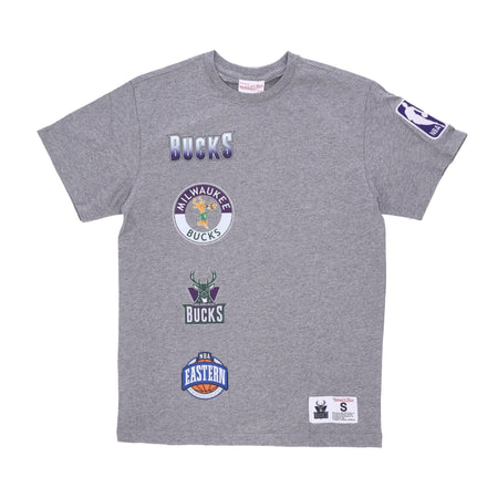 MITCHELL &amp; NESS Maglietta Uomo Nba Hometown Tee Milbuc Grey Heather da uomo