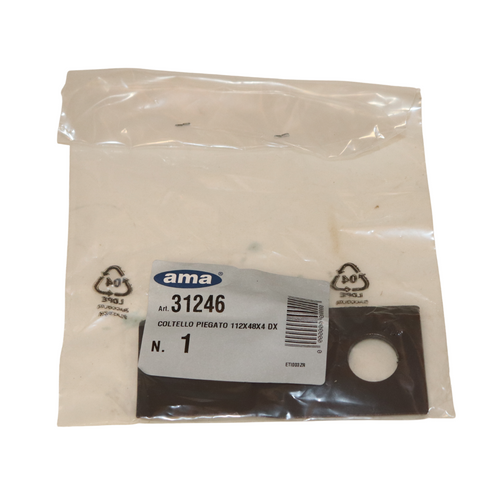 Coltello Dx Piegato 112x48mm Foro Ø 19mm Krone 1398890 confezione da 10 pezzi