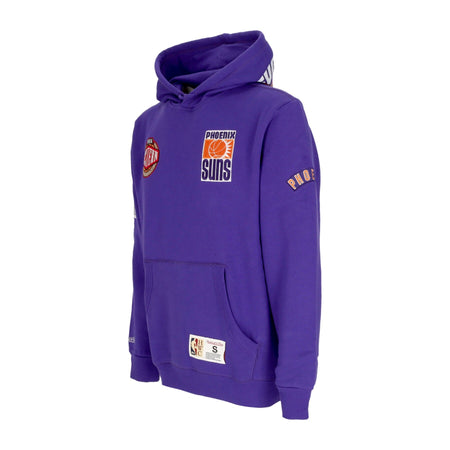 MITCHELL &amp; NESS Felpa Cappuccio Uomo Nba Hometown Fleece Hoodie Phosun Purple da uomo
