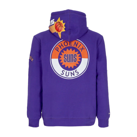 MITCHELL &amp; NESS Felpa Cappuccio Uomo Nba Hometown Fleece Hoodie Phosun Purple da uomo