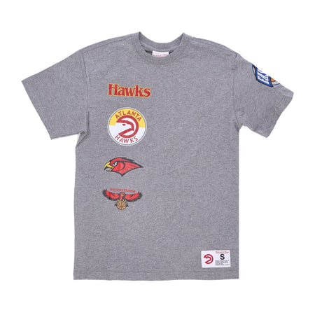 MITCHELL &amp; NESS Maglietta Uomo Nba Hometown Tee Atlhaw Grey Heather da uomo