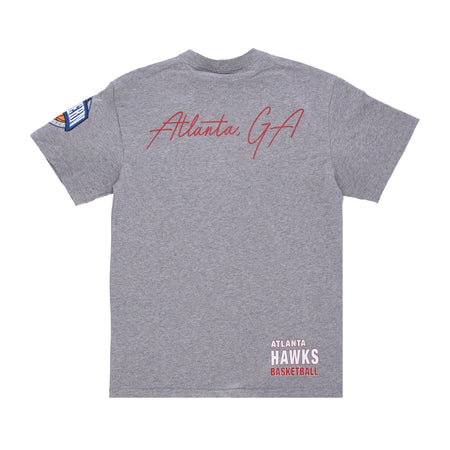 MITCHELL &amp; NESS Maglietta Uomo Nba Hometown Tee Atlhaw Grey Heather da uomo