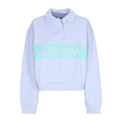 Adidas Felpa Leggera Girocollo Donna Collar Crewneck Blue Dawn da donna