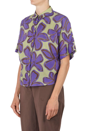 NIU - Camicia - 450214 - Verde/Viola da donna