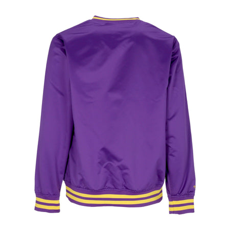 MITCHELL &amp; NESS Casacca Uomo Ncaa Sideline Pullover Satin Jacket Loutig Purple da uomo