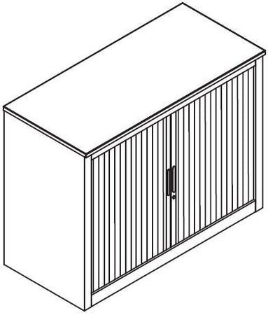 Sopralzo con ante scorrevoli a serrandina per archivio documenti cm. 120x45x85h