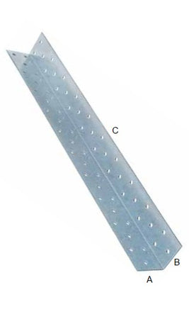 Piastra ad angolo 40x40x200mm in acciaio zincato