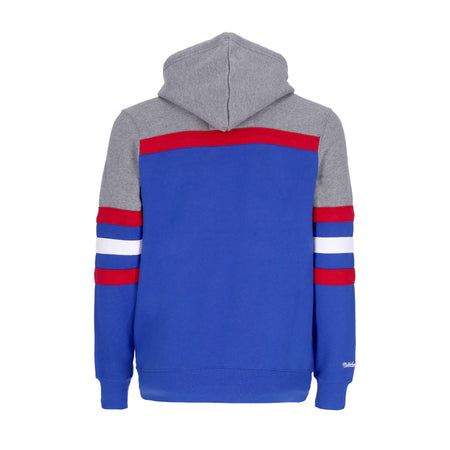 MITCHELL &amp; NESS Felpa Cappuccio Uomo Nfl Headcoach Hoodie Neepat Royal da uomo