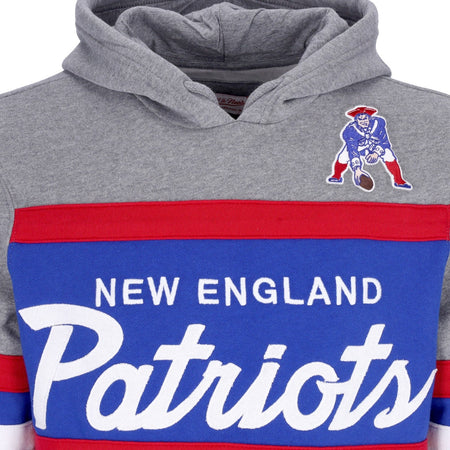 MITCHELL &amp; NESS Felpa Cappuccio Uomo Nfl Headcoach Hoodie Neepat Royal da uomo