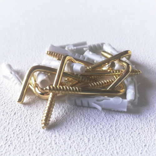 Appendi quadro tassello da 4mm con gancio ottone - scatolo da 10pz