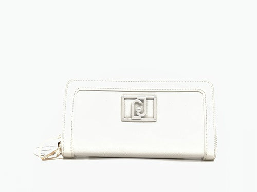 LIU JO Portafogli donna zip around safiano bianco