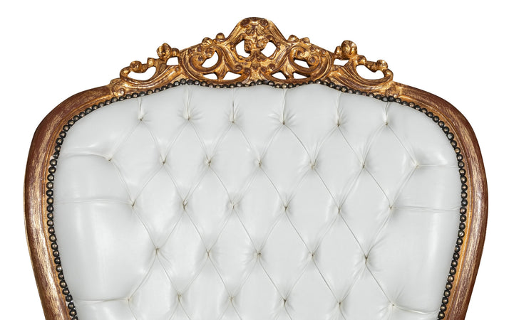 Biscottini Biscottini Poltrona Trono Luigi XVI Faggio Foglia Oro Anticato Intagliata