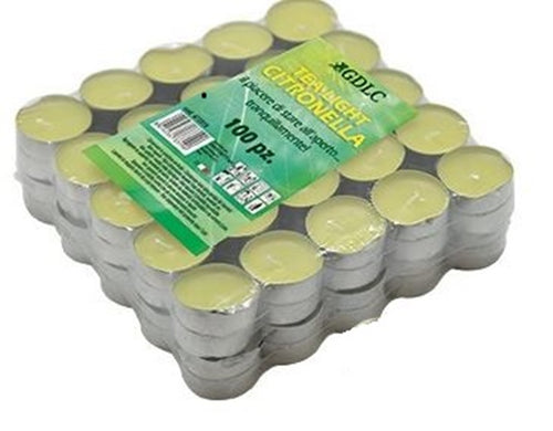100 CANDELE TEA LIGHT ALLA CITRONELLA ANTI ZANZARA