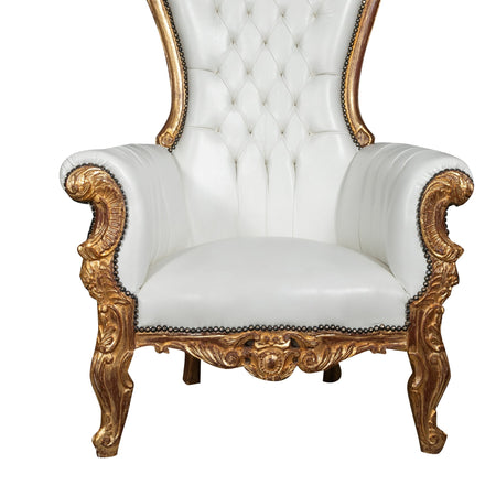 Biscottini Biscottini Poltrona Trono Luigi XVI Faggio Foglia Oro Anticato Intagliata