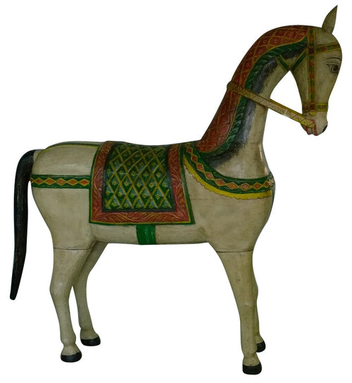 Biscottini Cavallo in legno massiccio dipinto L34xPR200xH210 cm Originale massello