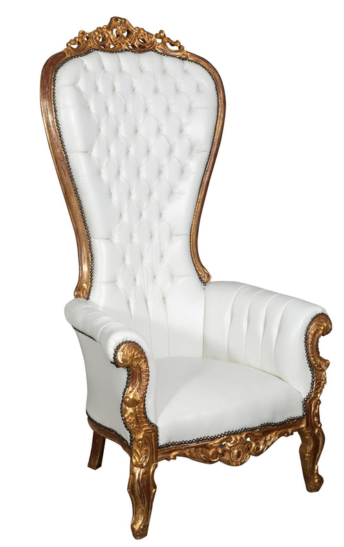 Biscottini POLTRONA A TRONO STILE FRANCESE LUIGI XVI IN LEGNO MASSELLO DI FAGGIO Opulenta,