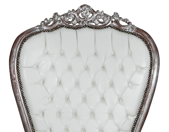 Biscottini Poltrona Trono Biscottini Stile Luigi XVI Faggio Argento Anticato 90x95x185