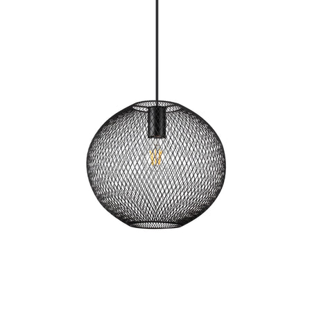 Lampadario A Sospensione Moderno Net Metallo Nero 1 Luce E27 42W Ip20