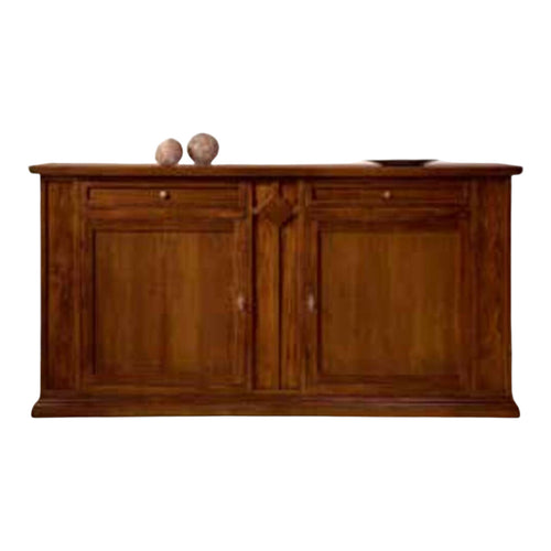 MOBILI 2G - MADIA CREDENZA 2 PORTE IN LEGNO TINTA NOCE 213x51x12