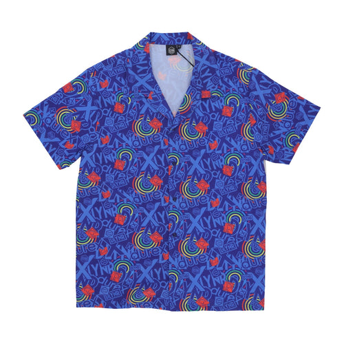DOLLY NOIRE Camicia Manica Corta Uomo Bowling Shirt X Durex Blue da uomo